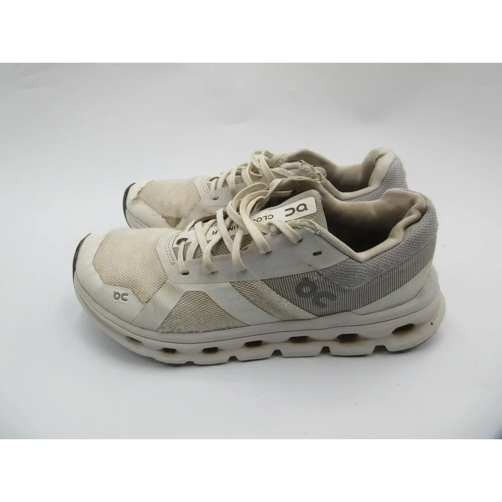 On Running Cloudrunner Shoes Womens Size 7.5 White Gray Road Swiss Engineering
